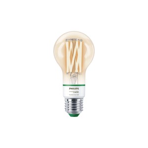 Philips Smart-LED-Lampe E27, Glühlampenform. Warmweißes Licht, dimmbar, App-steuerbar.