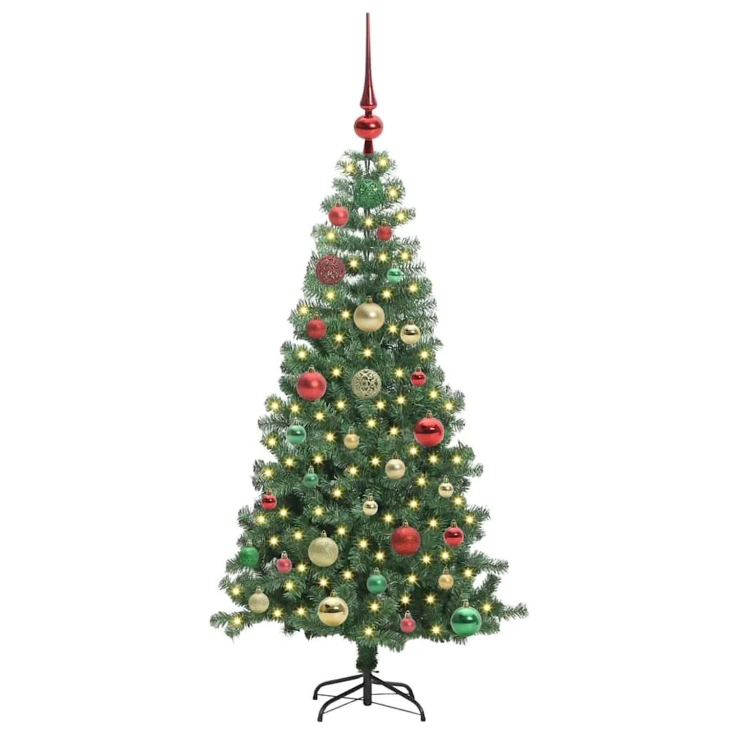 vidaXL Weihnachtsbaum mit 150 LEDs mit Ständer Grün 120 cm PVC 3396366