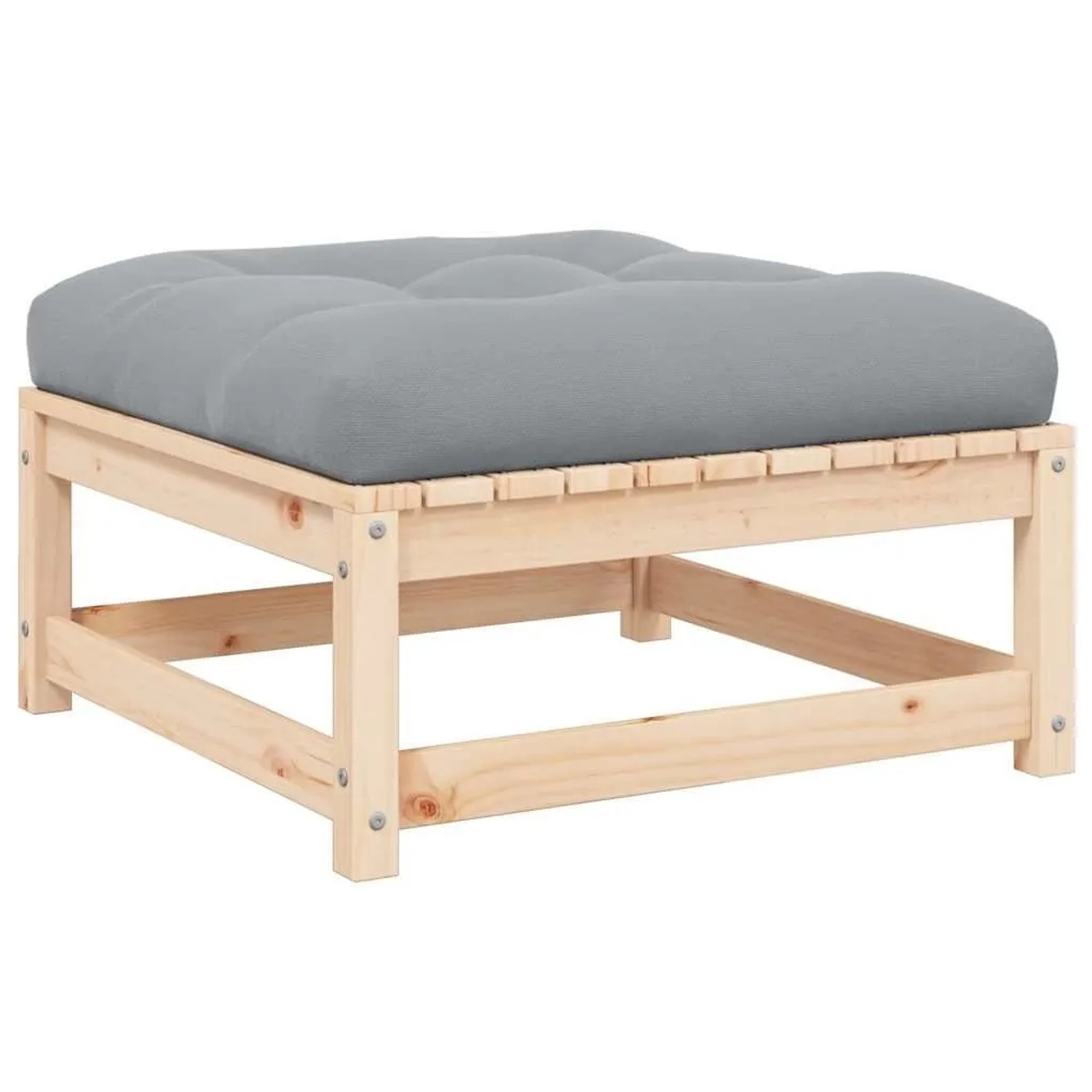 vidaXL Garten-Fußhocker mit Kissen Massivholz Kiefer 805725
