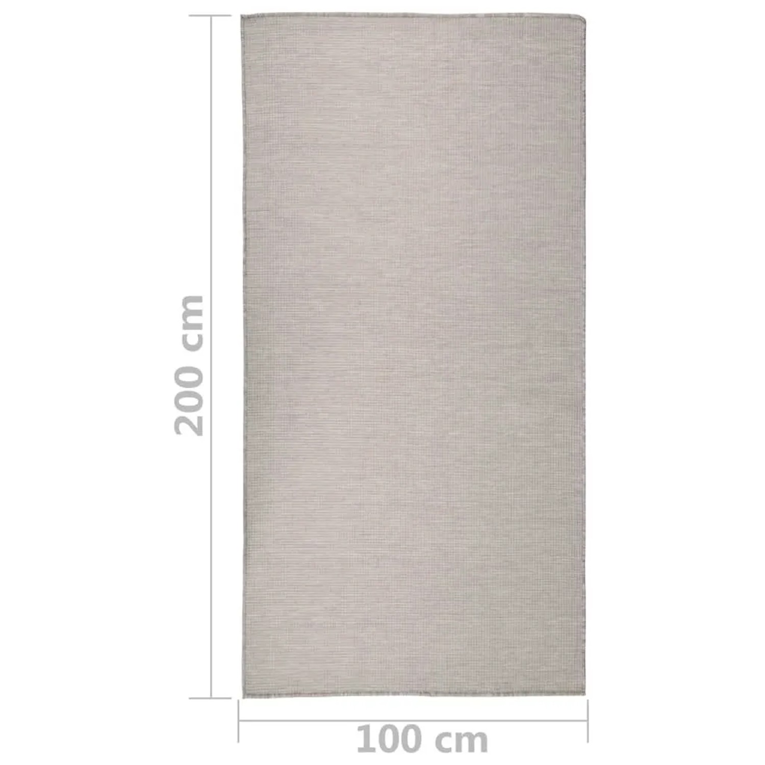 Hellgrauer vidaXL Outdoor-Teppich Flachgewebe 100x200 cm. Robust und witterungsbeständig für Terrasse und Balkon.