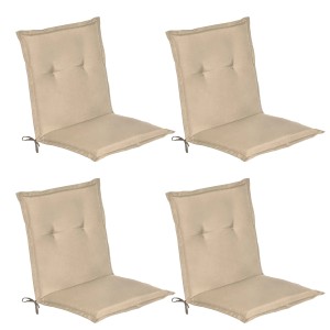 4er Set Beautissu Loft NL Niederlehner Auflagen, 100x50x6cm, Natur, für Gartenstühle.