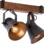 Brilliant Spotbalken Plow, 2-flammig, schwarz, aus Stahl und Holz. Decken- oder Wandmontage.