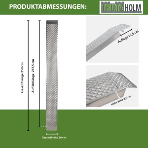 TRUTZHOLM 1 x Auffahrrampe 250 cm Traglast 500 kg