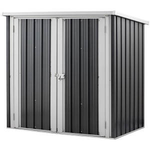 Home Deluxe Geräteschuppen Bohio XXS in Anthrazit, Metall Gerätehaus für Gartenutensilien.