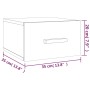vidaXL Wand-Nachttisch, 2er-Set, Betongrau, 35x35x20 cm. Schwebender Nachttisch mit Schublade.