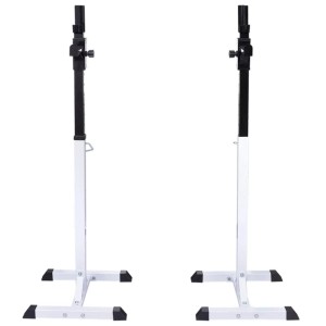 vidaXL Kniebeugen und Langhantelständer mit Hantel-Set 60,5 kg 275349