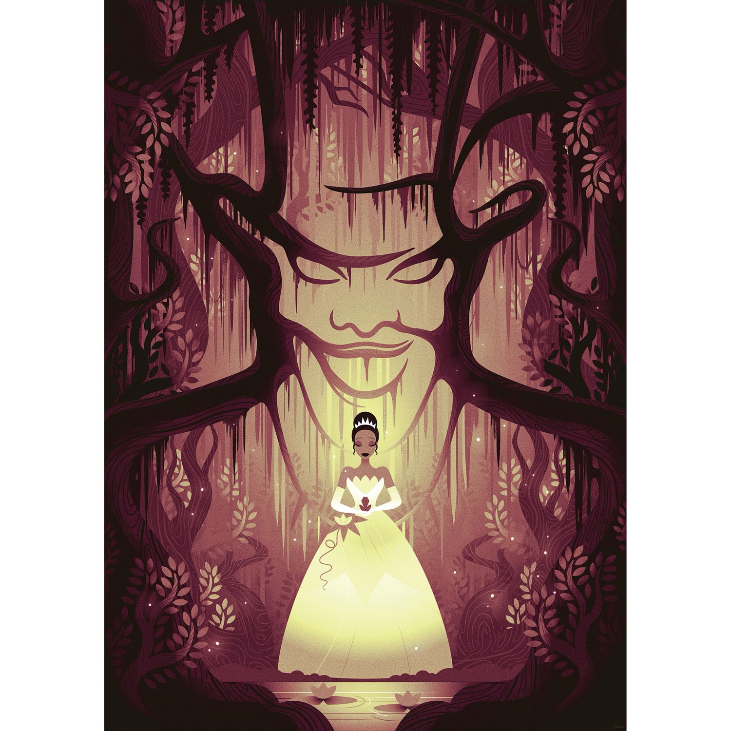 Komar Wandbild Disney Tiana Dr. Facilier 50 cm x 70 cm Gelb günstig online kaufen