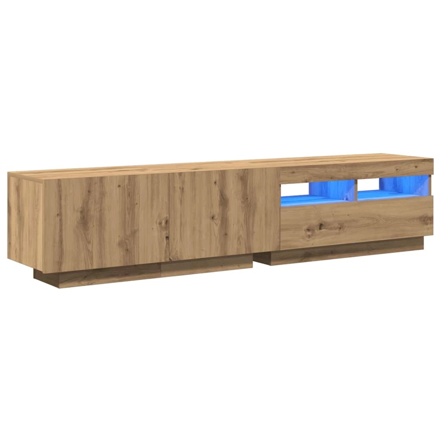 vidaXL TV-Schrank mit LED-Leuchten Artisan-Eiche 180x35x40 cm 3329164 günstig online kaufen
