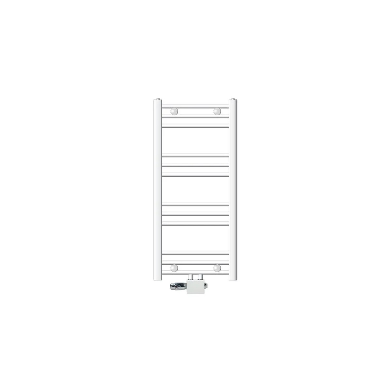LuxeBath Badheizkörper 400x800mm Weiß Gerade + Ventil Universal