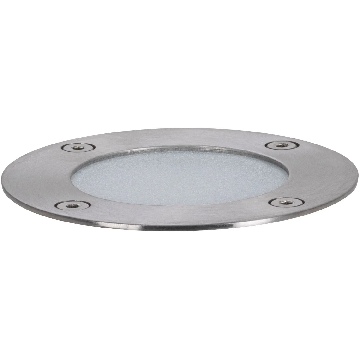 Runder Paulmann Plug & Shine Bodeneinbaustrahler RGBW, IP65, für Außenbeleuchtung.
