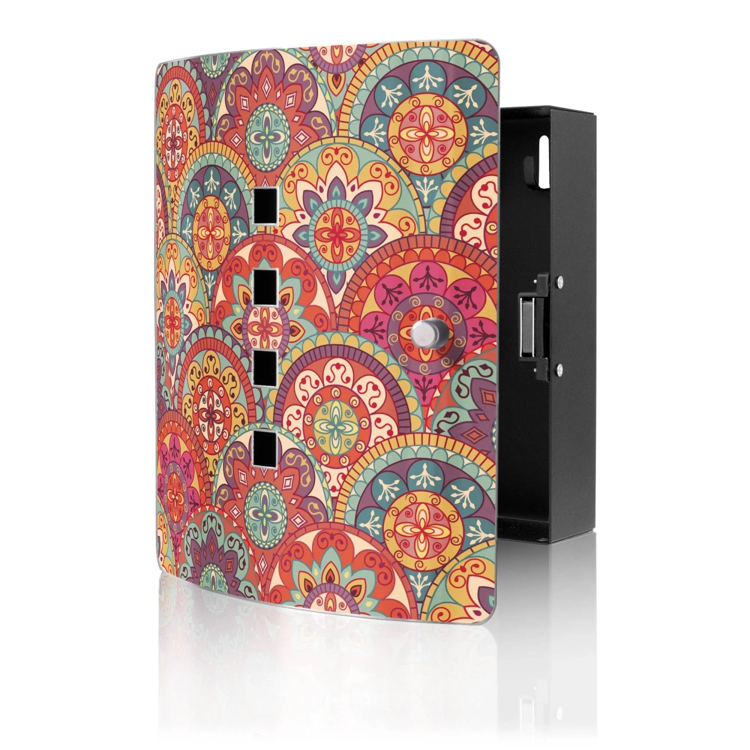 Banjado Design Schlüsselkasten Aus Edelstahl Für 10 Schlüssel 24x21,5x7cm Mit Magnetverschluss Motiv Rosetten