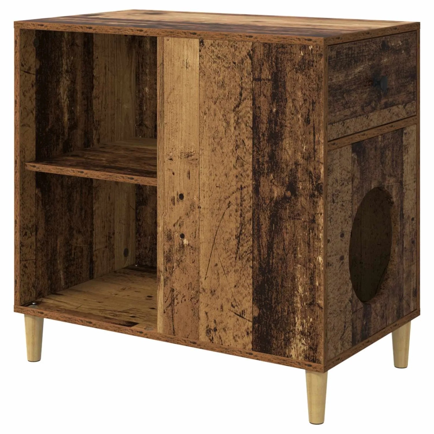 vidaXL Katzenhaus Altholz 72 x 42,5 x 70 cm Holzwerkstoff 8000687