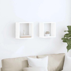 vidaXL Würfelregale 2 Stk Weiß 30x15x30 cm 806998