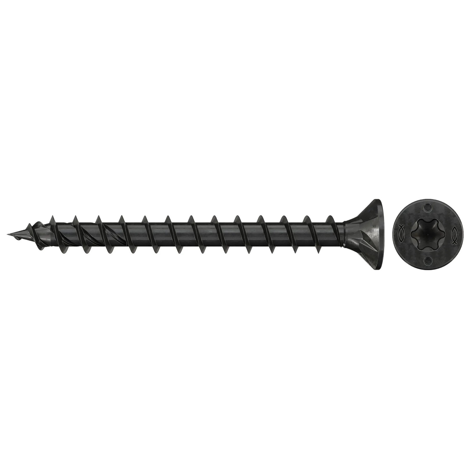 Schwarze Fischer PowerFast II Holzschraube, Senkkopf, TX-Antrieb, Vollgewinde, 4,5x50 mm, 45 Stück.