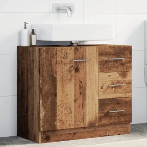 vidaXL Waschbeckenunterschrank Altholz-Optik 63x30x54 cm Holzwerkstoff 858323