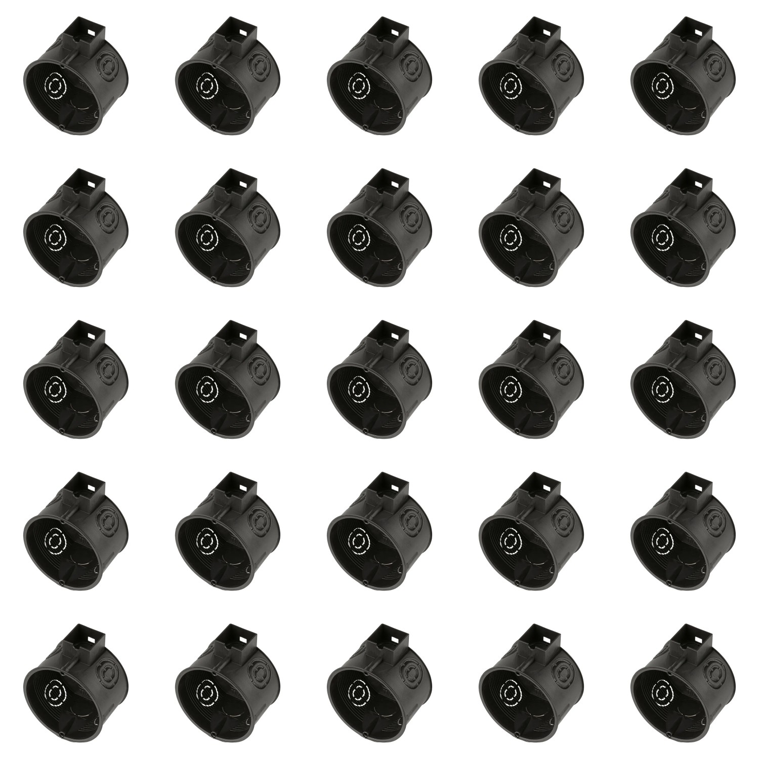 25er Set Iso-Schalterdosen, Ø 60mm, für Unterputzmontage von Schaltern und Elementen.