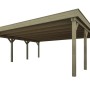 WEKA Doppelcarport aus Holz mit Stahltrapezblechdach, 600x614 cm.