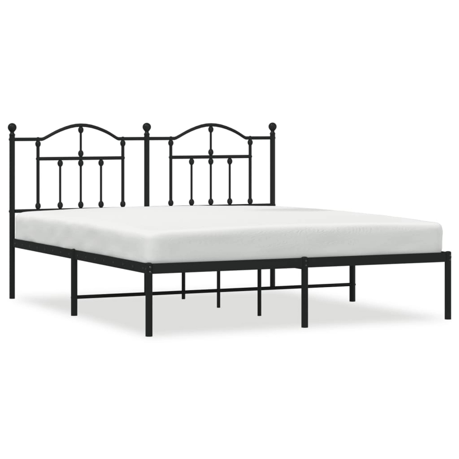 vidaXL Bettgestell mit Kopfteil Metall Schwarz 160x200 cm Modell 51846321 günstig online kaufen