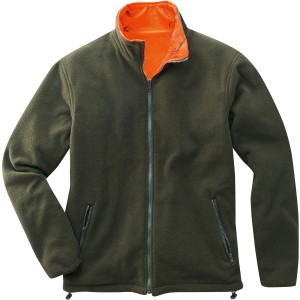 Scheibler Fleece-Wendejacke Willow, oliv/orange. Arbeitskleidung mit Reißverschluss und Seitentaschen.