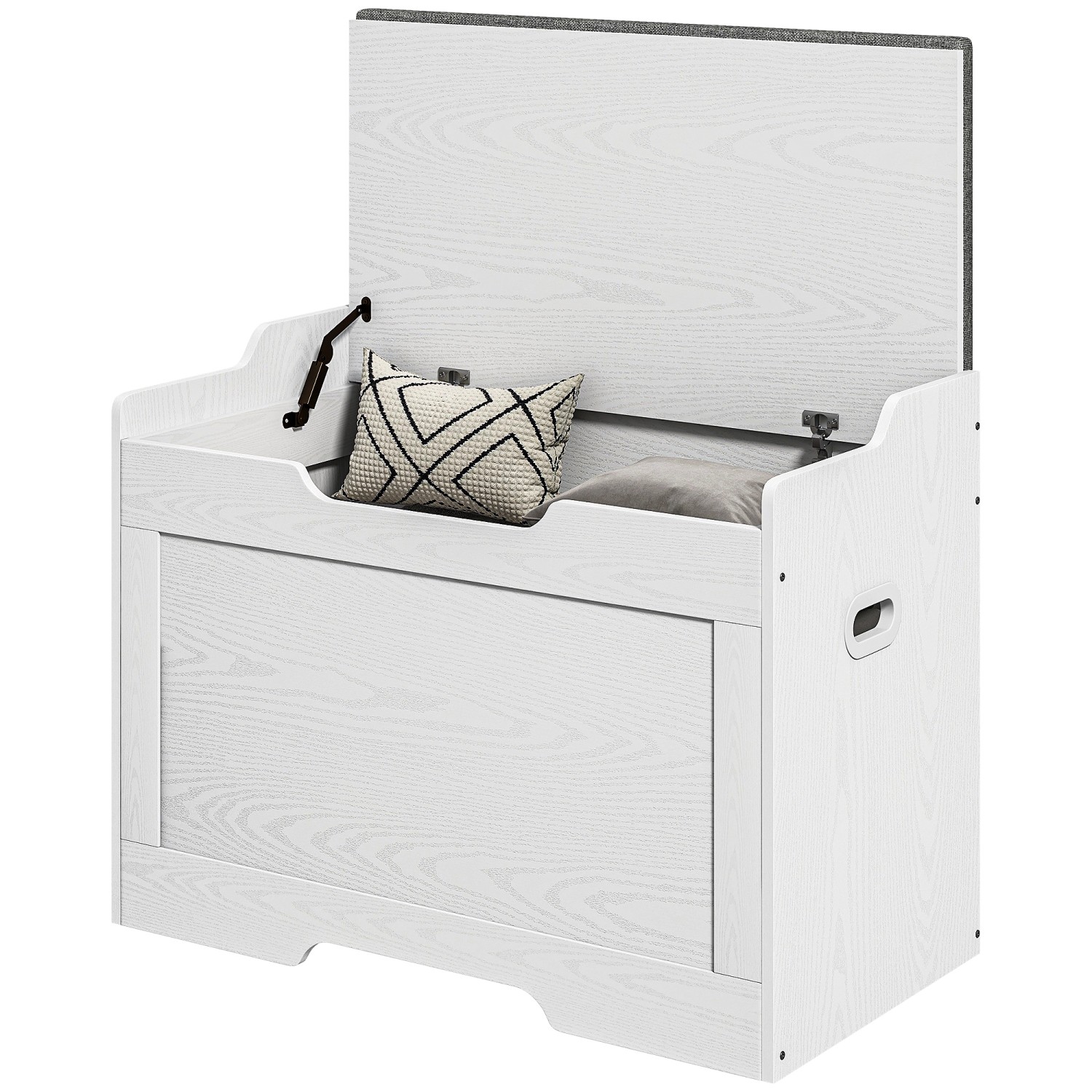 HOMCOM Aufbewahrungstruhe Polyester Spanplatte Weiß 75L x 40B x 56H cm günstig online kaufen