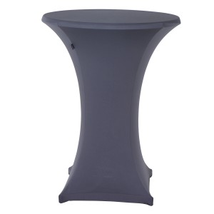Anthrazitfarbene Gardamo Stehtisch-Husse für Tische Ø 70-85 cm, Höhe 110 cm.