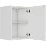OPTIFIT Oslo214 Küchen-Hängeschrank, 40 cm, Feinstruktur Weiß, mit offener Tür und Einlegeboden.