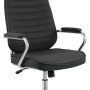 Ergonomischer, schwarzer DELUKE Bürostuhl FUGOR mit Rollen und verstellbarer Höhe.