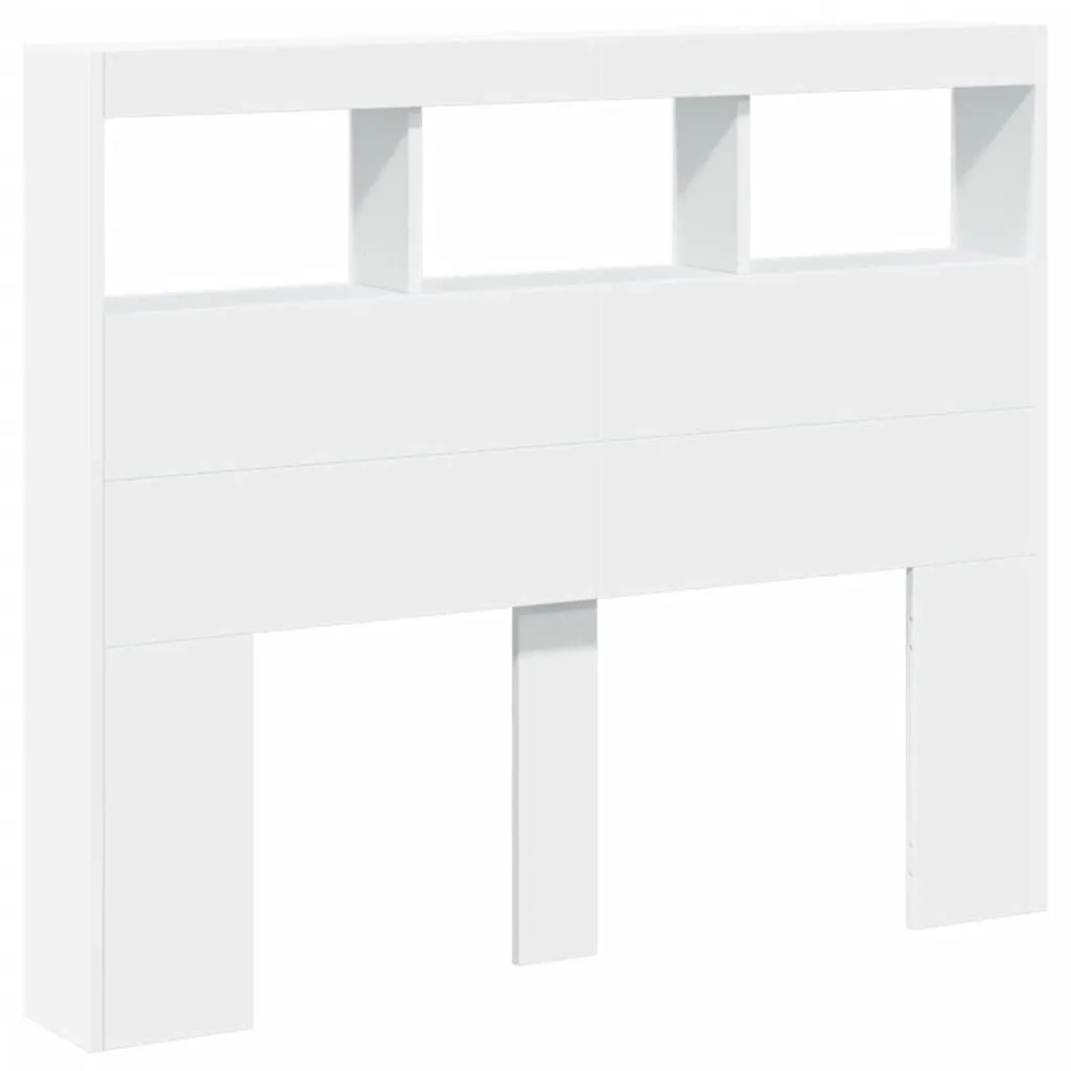 vidaXL LED-Kopfteil mit Ablagen Weiß 120x17x102 cm 839189