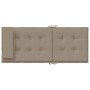 Taupe Hochlehner-Auflage aus Oxford-Gewebe mit Steppung und Bindebändern. Ideal als Gartenstuhlauflage.