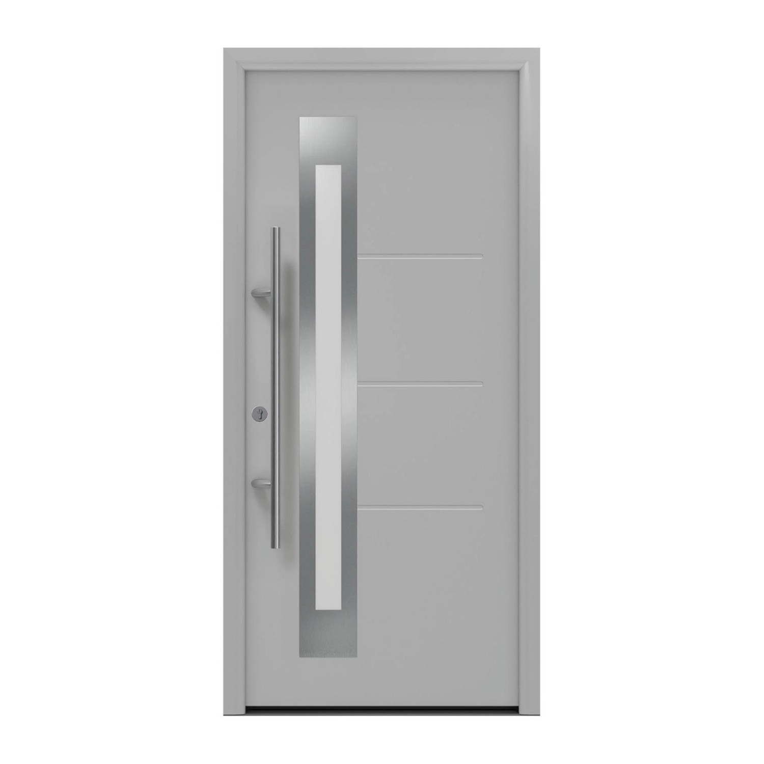 EcoStar Haustür Isopro Secur IPS 780S Weißaluminium 110 cm x 210 cm DIN L günstig online kaufen
