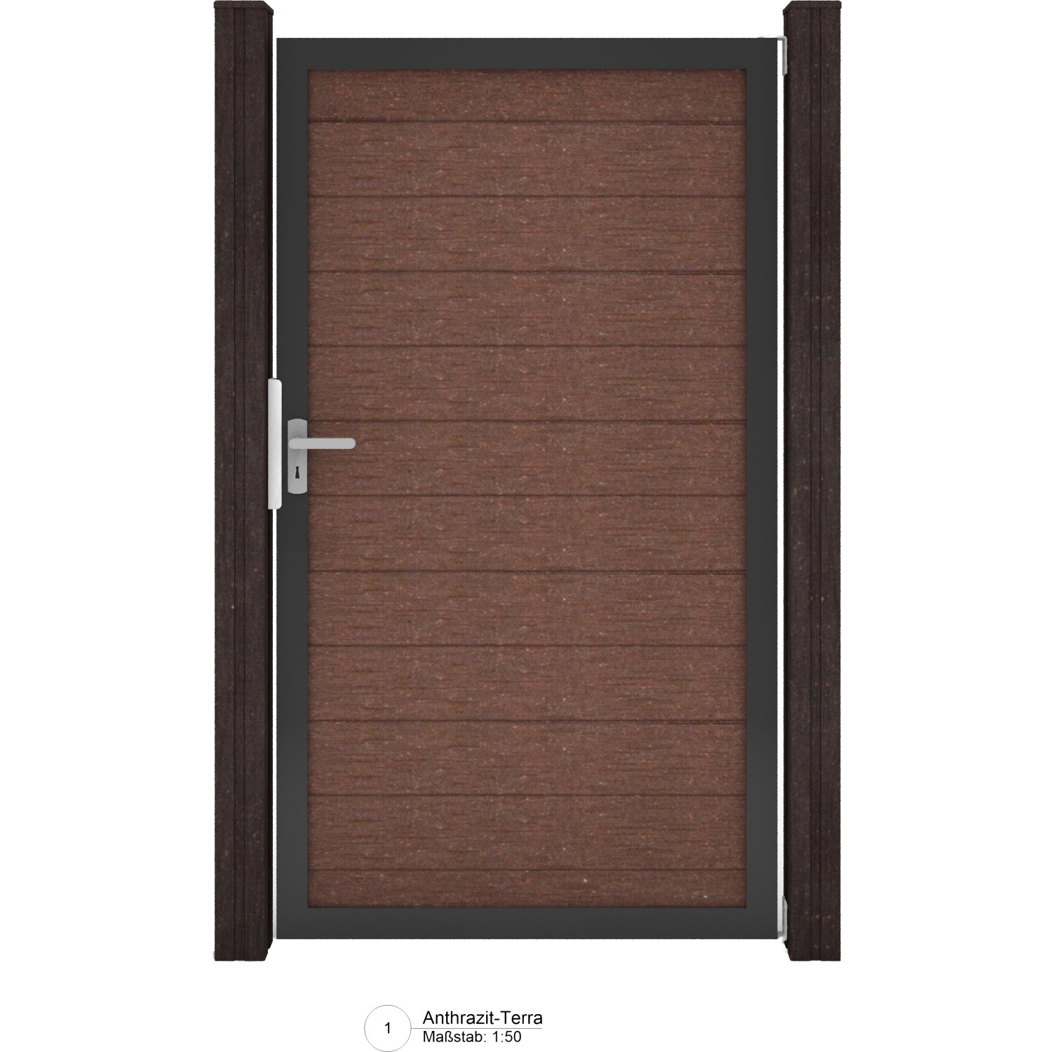 GroJa Solid Steckzaun Tor Universal-DIN Terra mit Anthrazitrahmen 100 x 180 günstig online kaufen