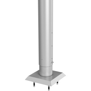 Biohort Steher für Sichtschutz, silber-metallic, zum Andübeln auf Betonfundament.