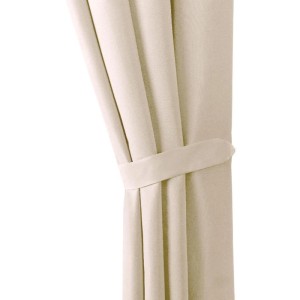 Bestlivings Dekoschal Ellen, 2er Set in Beige mit Schlaufe und Raffhalter.