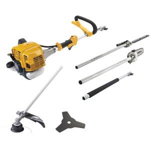 Stiga Benzin-Multi-Tool MT 330 4in1: Hochentaster, Heckenschere, Trimmer, Motorsense mit Zubehör.