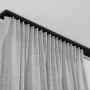 Gardinia Vorhangschienen-Set, 2-läufig, schwarz, 150 cm, mit grauem Vorhang.