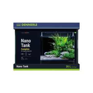 Dennerle Nano Aquarium Komplettset 35L: Mini Aquarium mit LED-Beleuchtung und Filter.