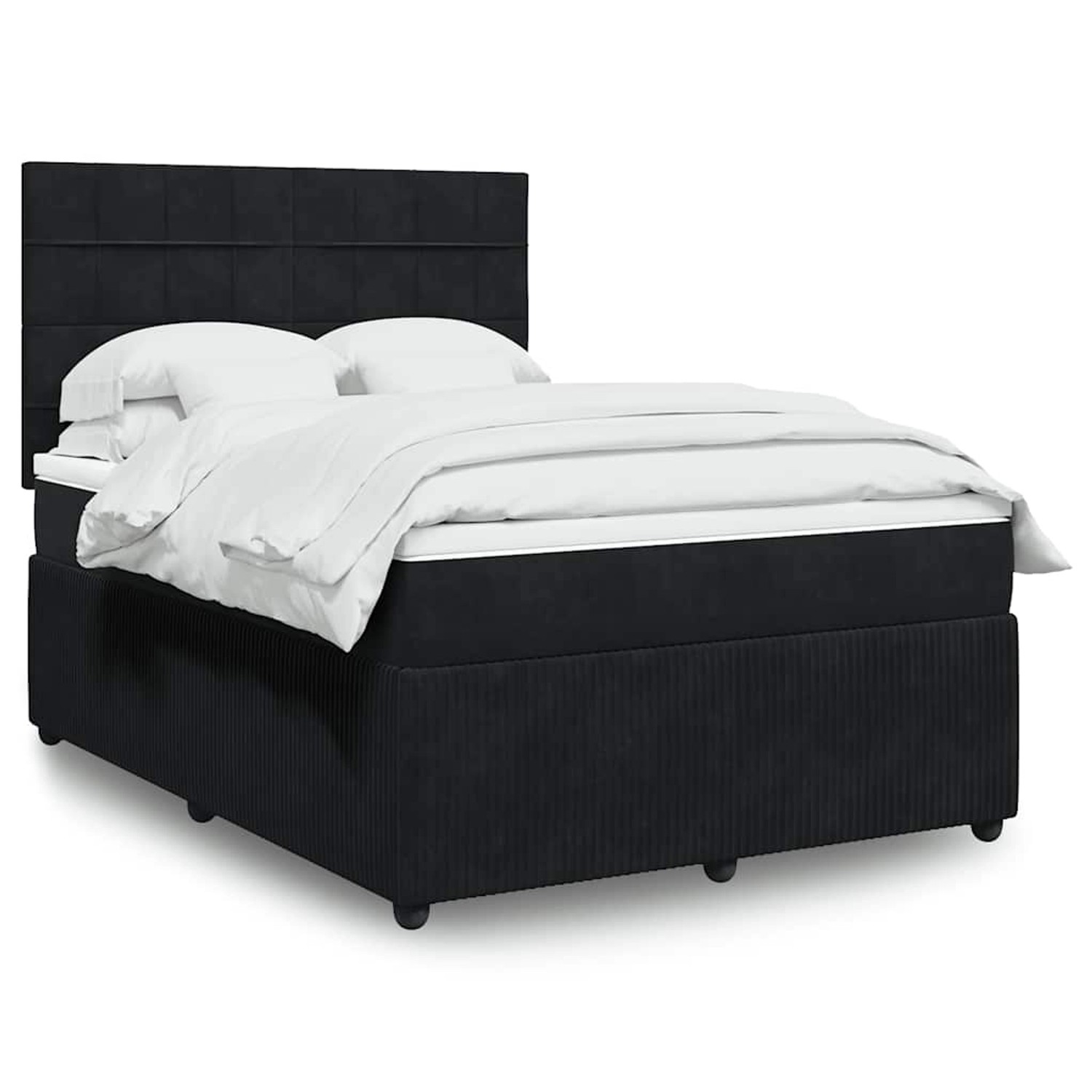 vidaXL Boxspringbett mit Matratze Schwarz 140x200 cm Samt 3294660 günstig online kaufen