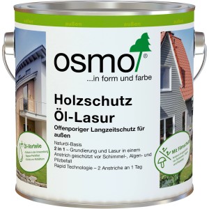 Dose Osmo Holzschutz Öl-Lasur Nussbaum 750ml für Holzfassaden, Carports und Gartenhäuser.