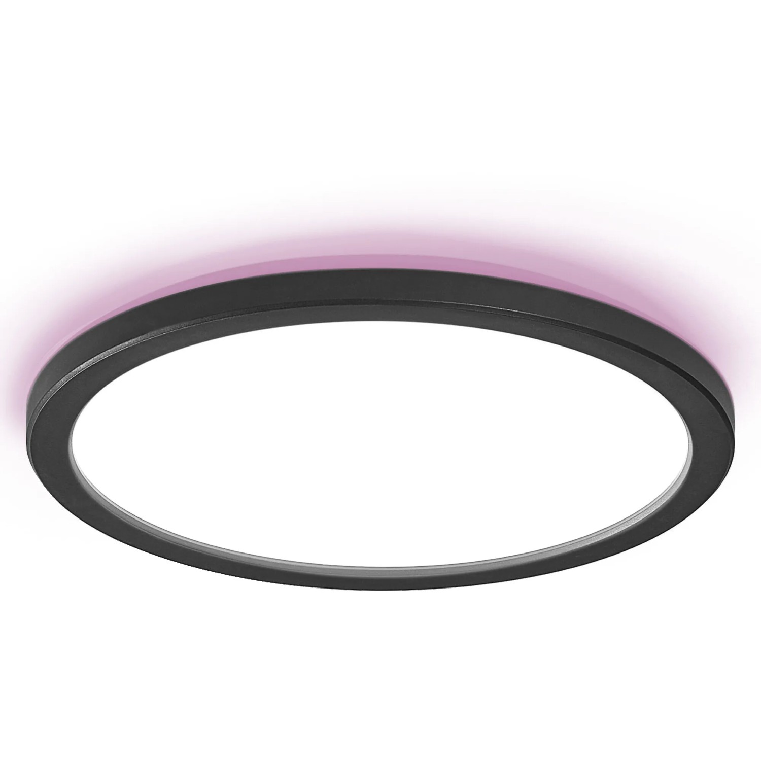 Ledvance Smart+ LED-Deckenleuchte Orbis Ultra Slim, schwarzer Rahmen, RGB Rücklicht.