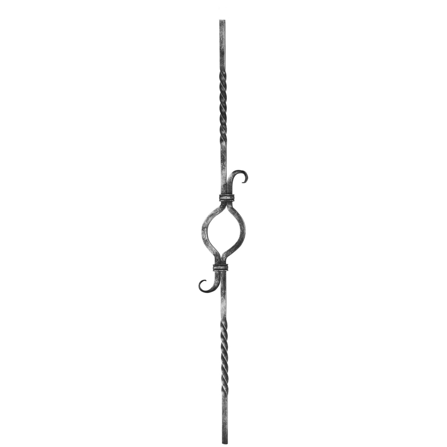 FeNau Zwischenstab Stahl Roh 12x12 mm H 900 mm Mit Ornament