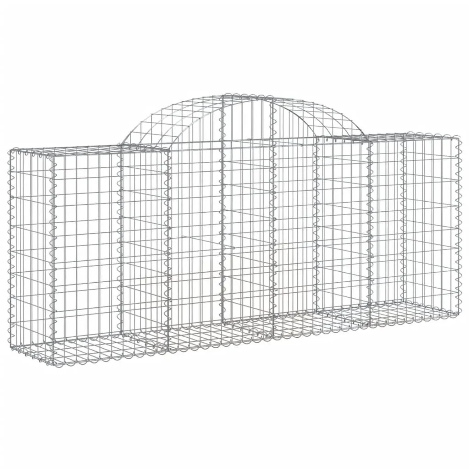 vidaXL Gabionen mit Hochbogen 4 Stk 200x50x80/100 cm Verzinktes Eisen 3146301