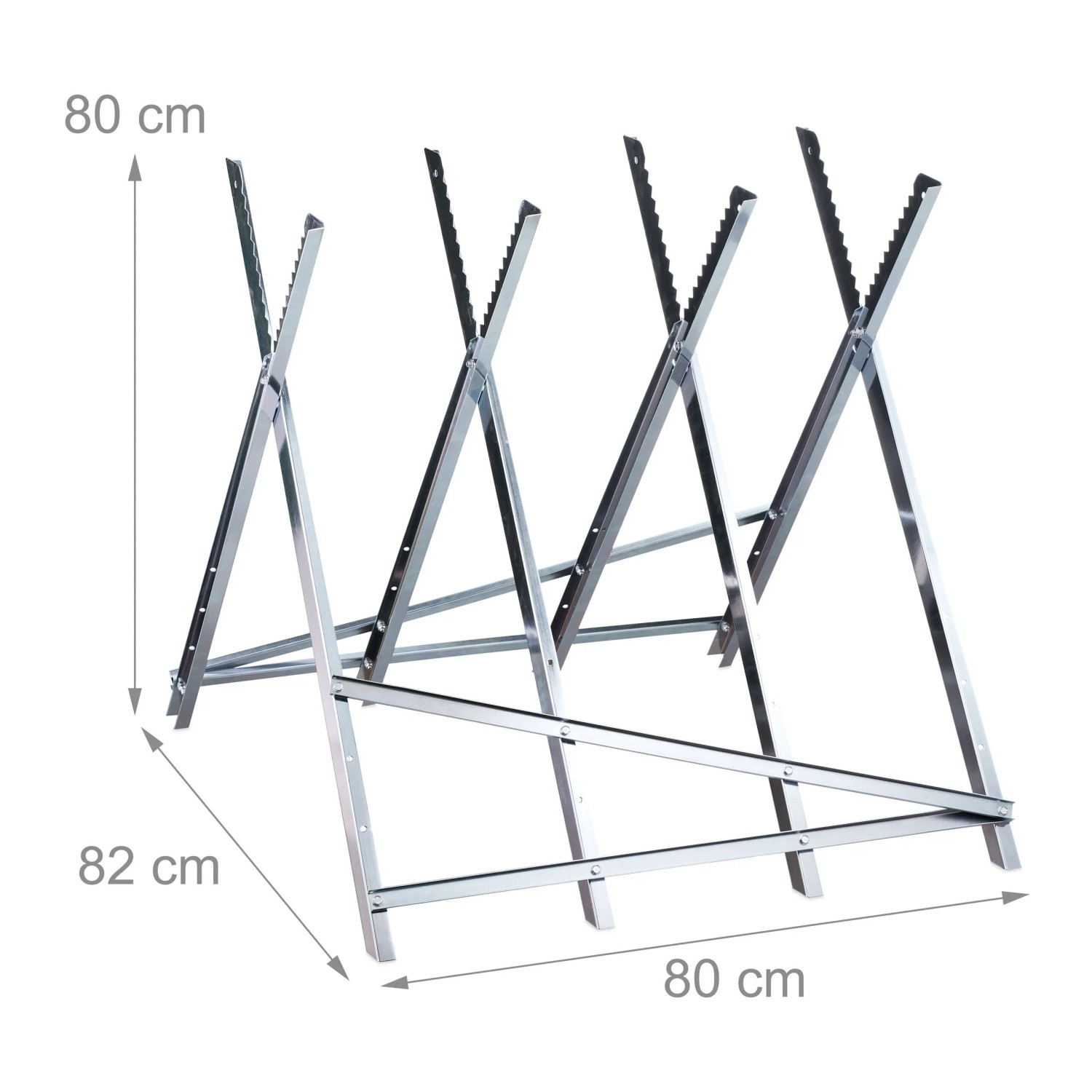 Relaxdays Sägebock Stahl Silber Höhenverstellbar Zusammenklappbar 150 kg_4