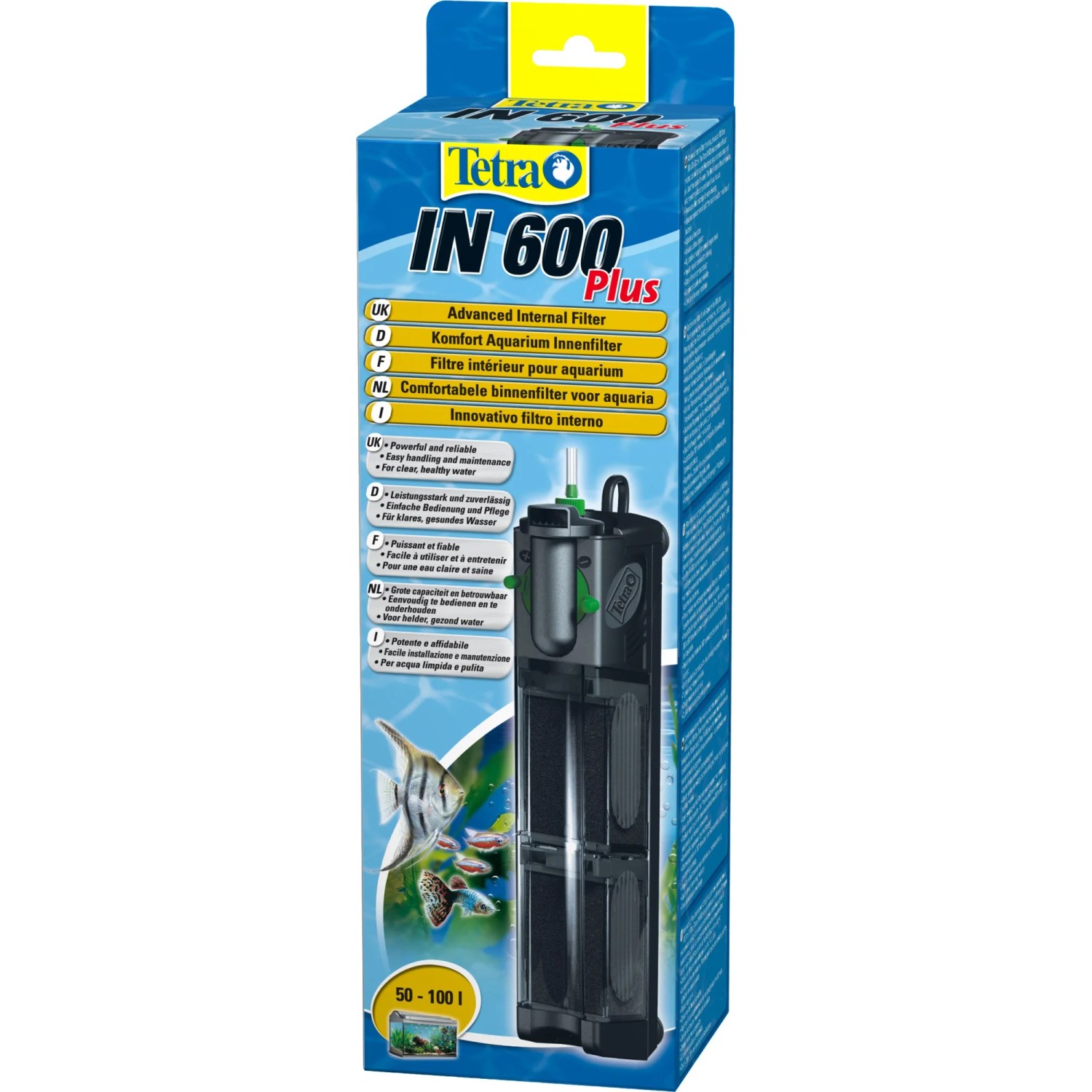 Tetratec IN 600 Plus Innenfilter für Aquarien von 50-100l. Komfortable Reinigung, klares Wasser.