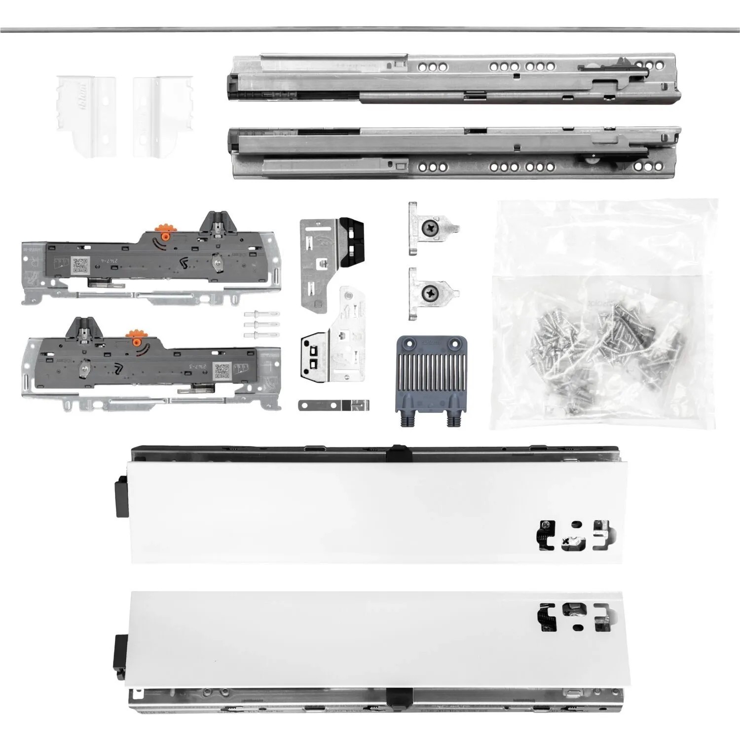 vasalat Set Blum Schubladenschienen Tandem Zargenhöhe 83 mm 65 kg NL 600 mm Weiß bis KB 1.400 mm