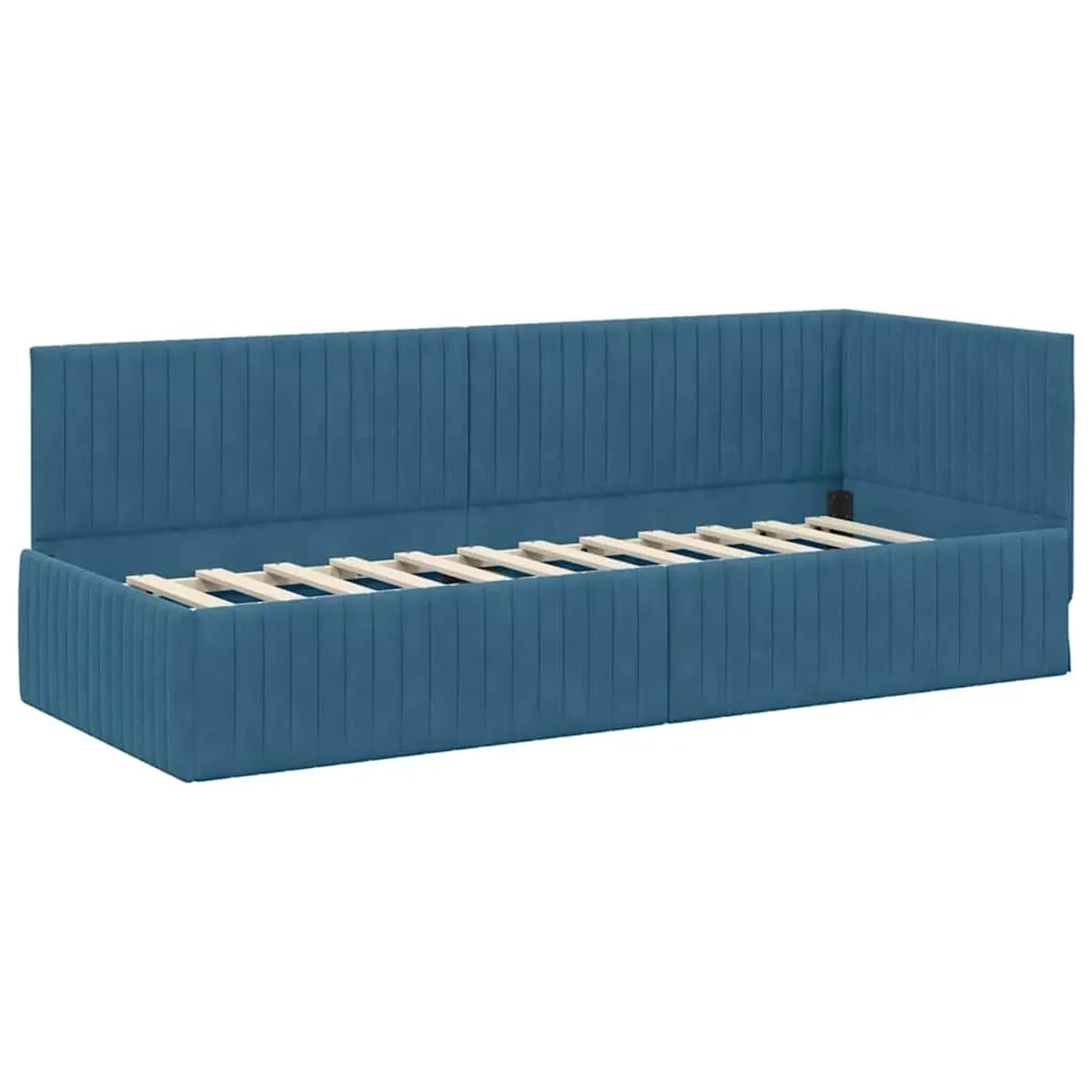 vidaXL Eckbettgestell mit Kopfteil Blau 80 x 200 cm Stoff 42016245 günstig online kaufen