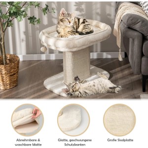 Costway Kratzbaum Klein Hoch Katzen Katzenmöbel Kletterbaum 50cm Beige