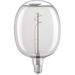 Osram LED-Leuchtmittel E27, 4,8W, warmweiß, 400lm. Dimmbare LED Lampe im Retro-Design, 27x17cm.
