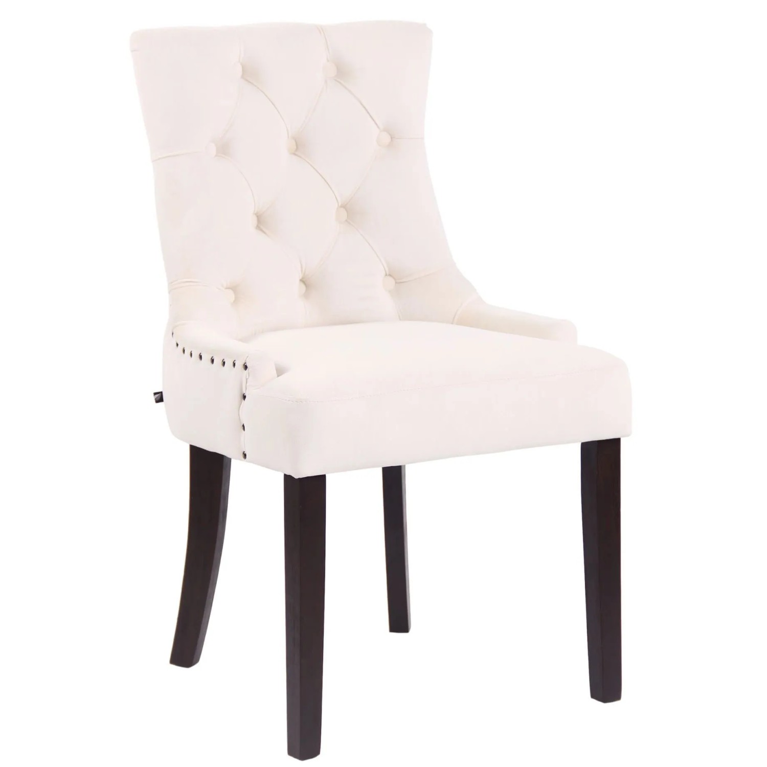 DELUKE Esszimmerstuhl HILON Samt Creme 55x58x92cm Braun Essstühle Esszimmerstühle Küchenstühle Wohnzimmerstühle