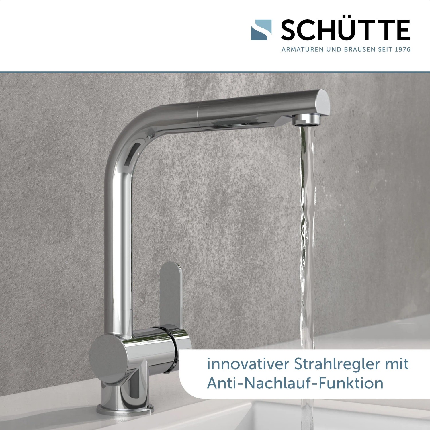 Schütte Niederdruck Spültischarmatur London Chrom mit herausziehbarem Auslauf.