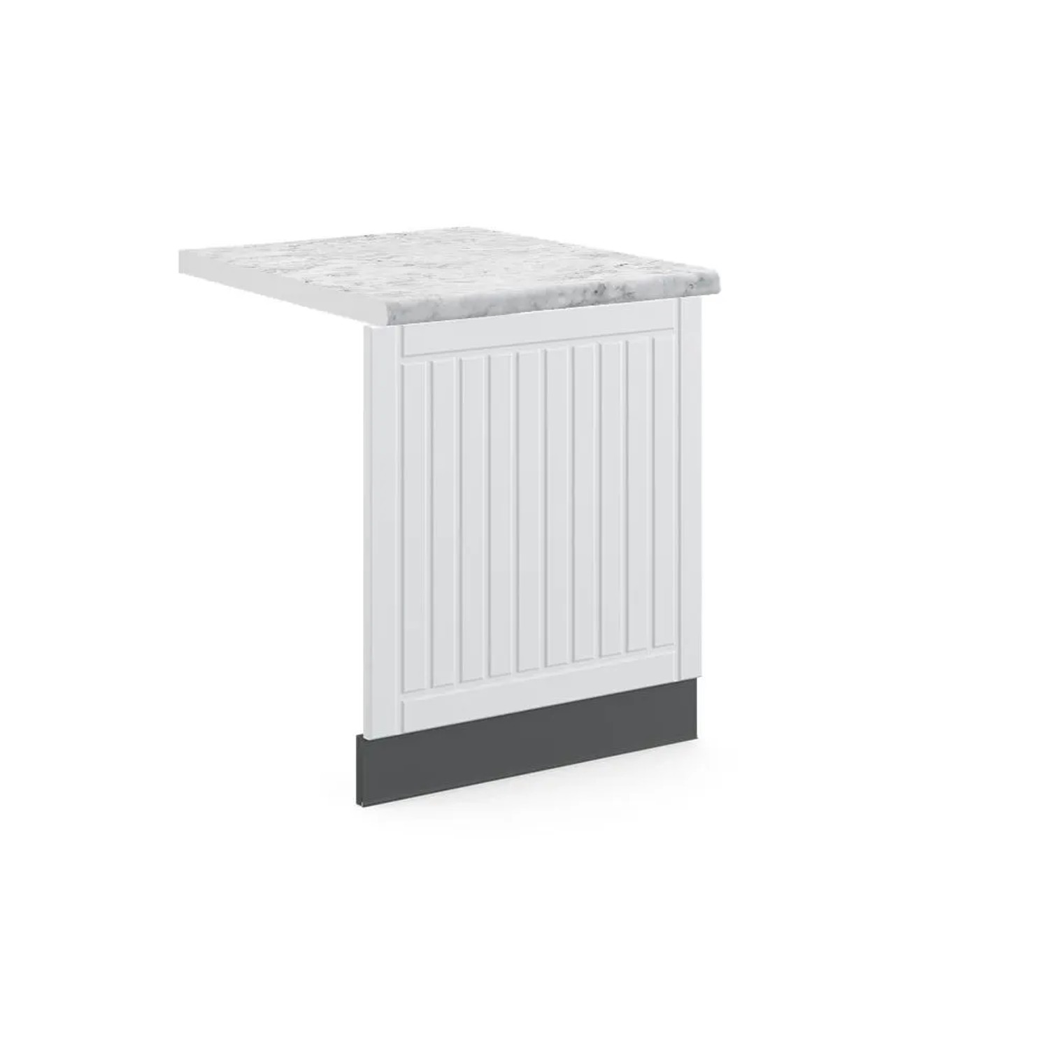 Vicco Frontblende Fame-Line Geschirrspüler Fronttür Weiß Landhaus Anthrazit 60 cm AP Marmor